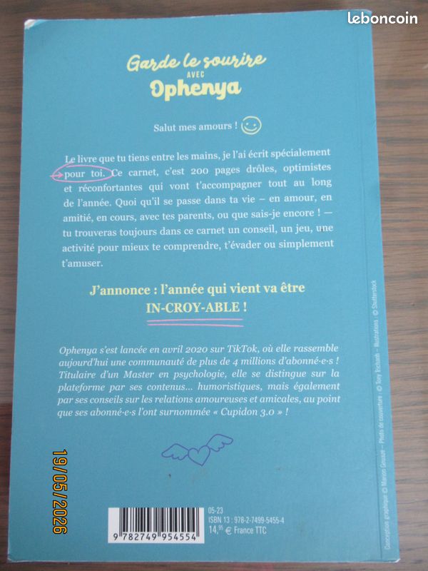 Livre pour Ados GARDE LE SOURIRE AVEC OPHENIA (image 2)