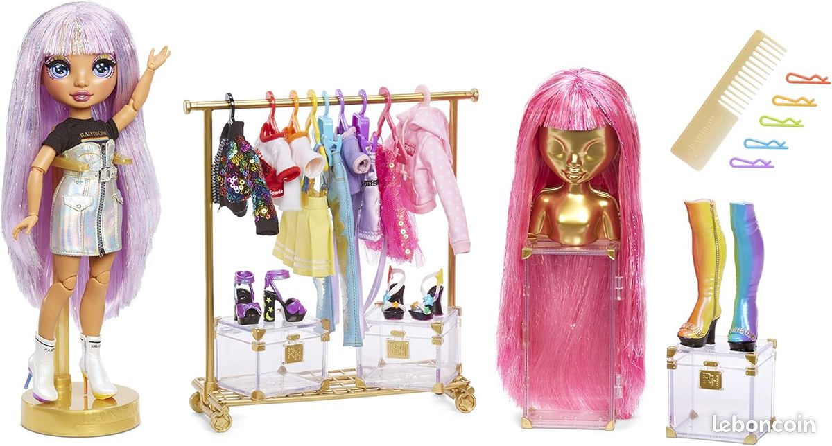 Rainbow High Studio de Mode - Poupée exclusive avec vêtements, accessoires et 2 perruques scintillantes (image 2)
