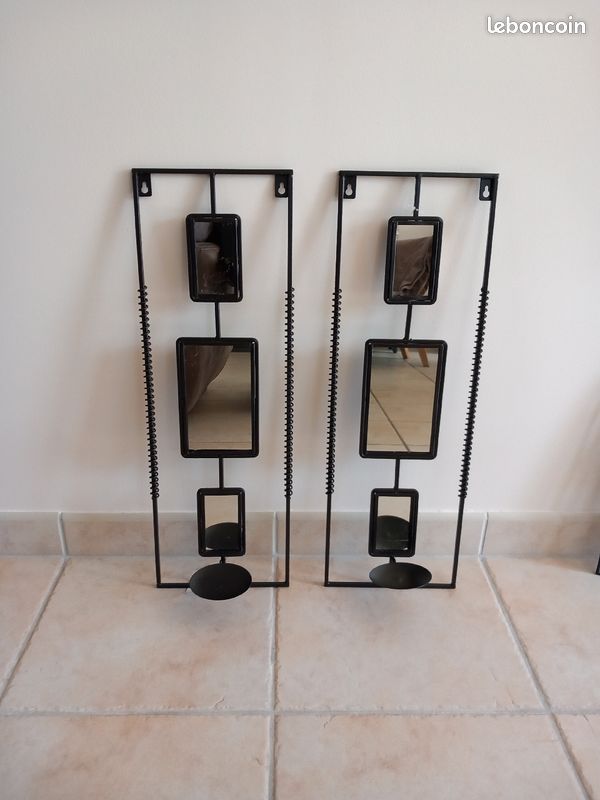 Mirroir et photophore en fer forgé (image 2)