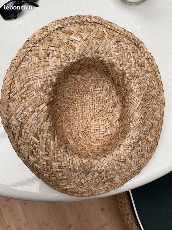 Chapeau de paille avec ruban 18 cm de diamètre (image 2)