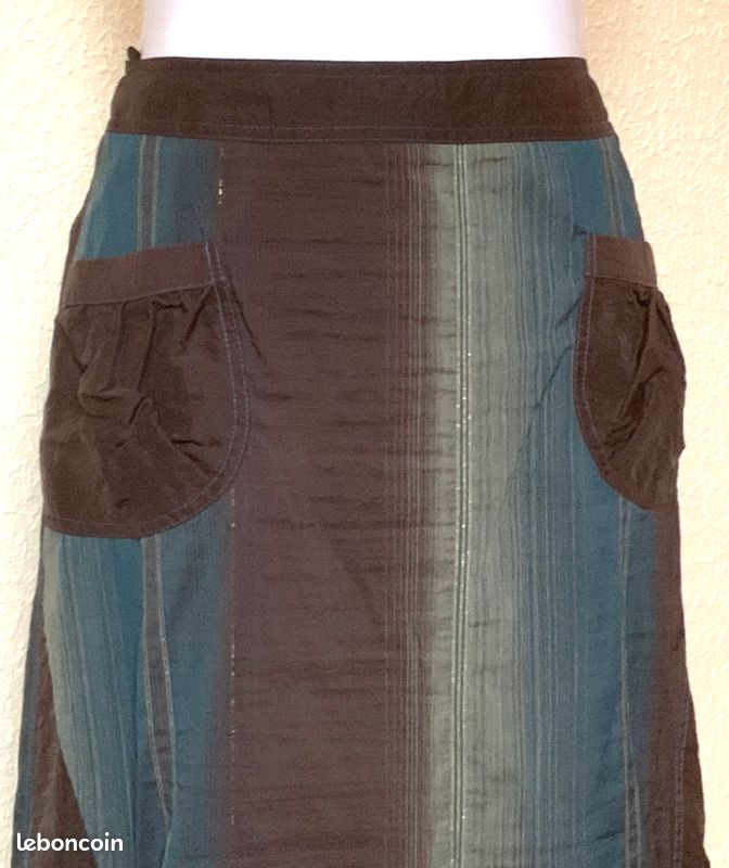 Jupe évasée Jacqueline RIU - Taille 44 - Gris/Noir - Occasion En Très Bon état