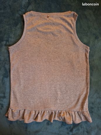 Débardeur à bretelles pailletées pour femme, doré, M