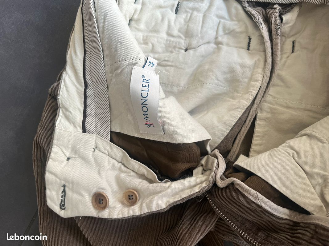 Moncler - Pantalon H velours côtelé beige - S / M (image 5)