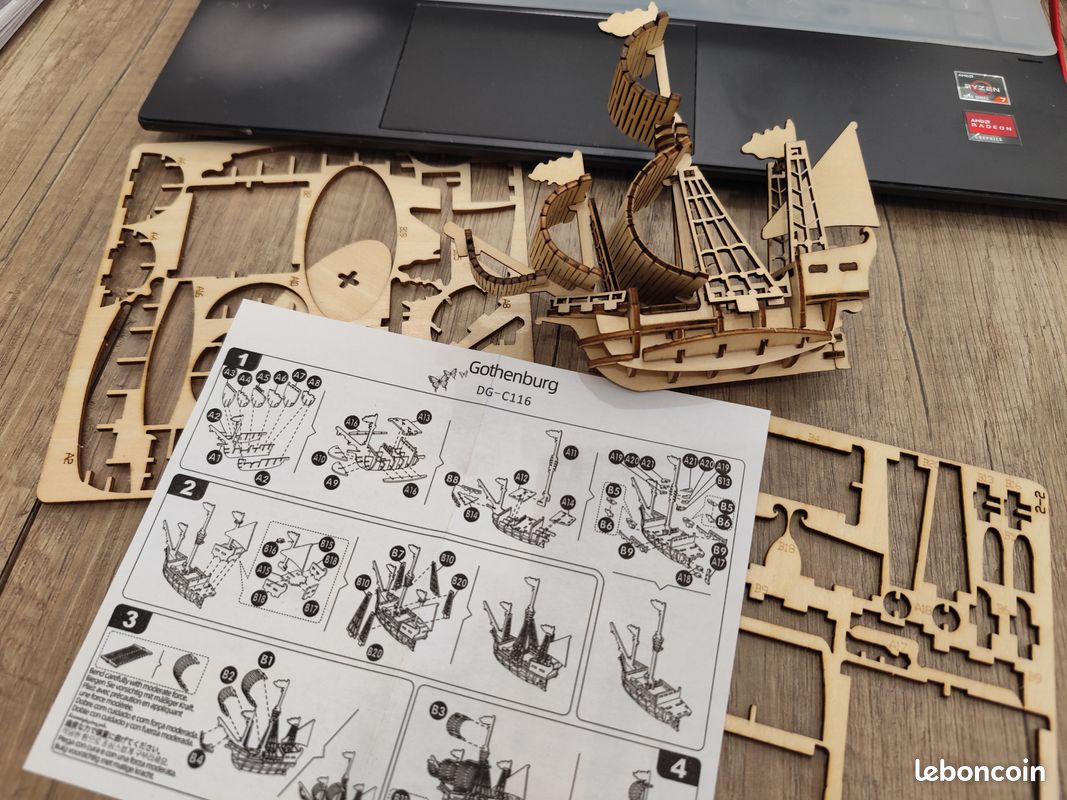 12 Pièces Kit Bricolage Voilier En Bois à Peindre - Jouet Éducatif Assemblage Et Peinture Pour Enfants Créatifs