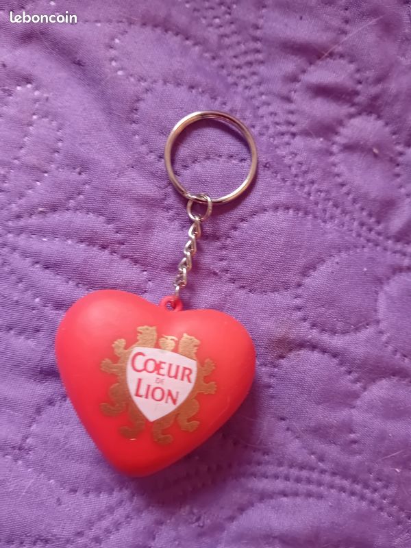 Porte-clés Brodé Patch écusson Cœur Rouge "amour" - Fabrication France, Neuf Avec étiquettes