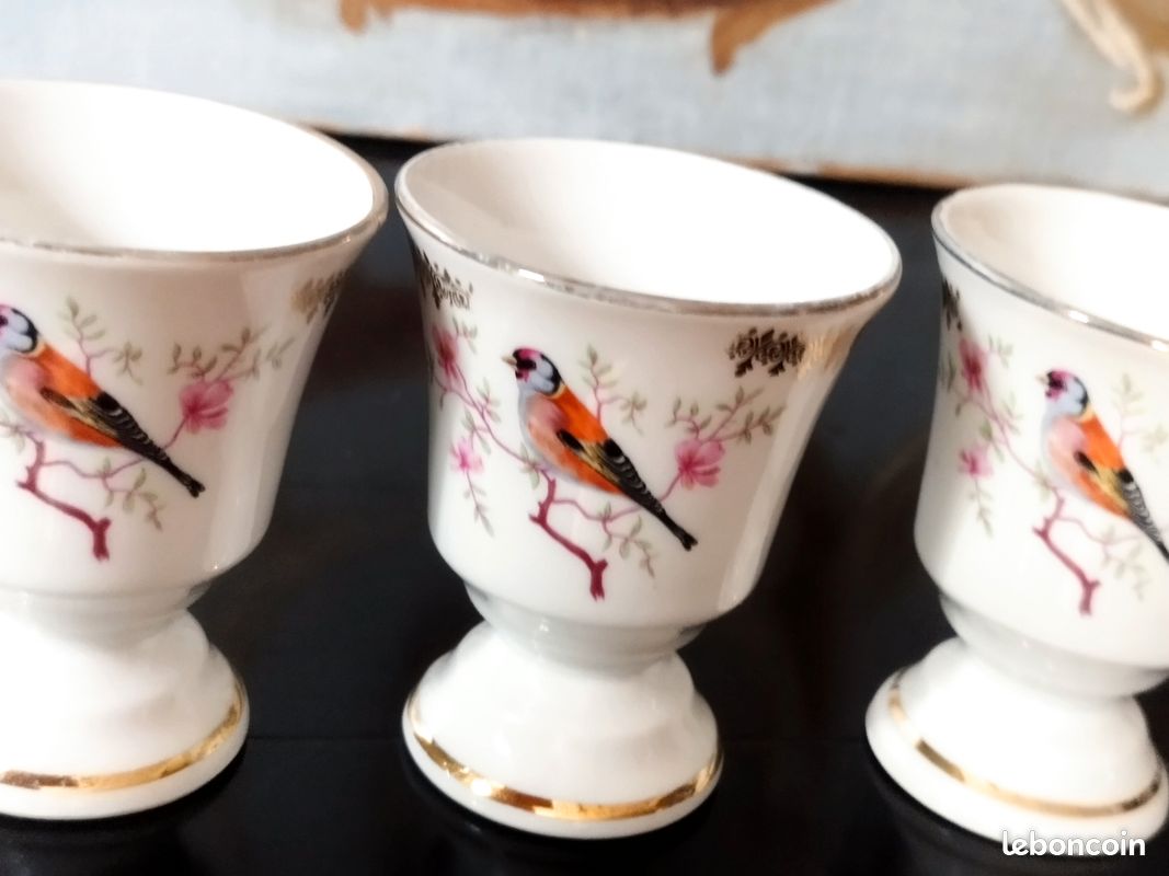 Tasse à Café Duchesse En Porcelaine Fine – Motif Oiseaux Et Punaises (multicolore)