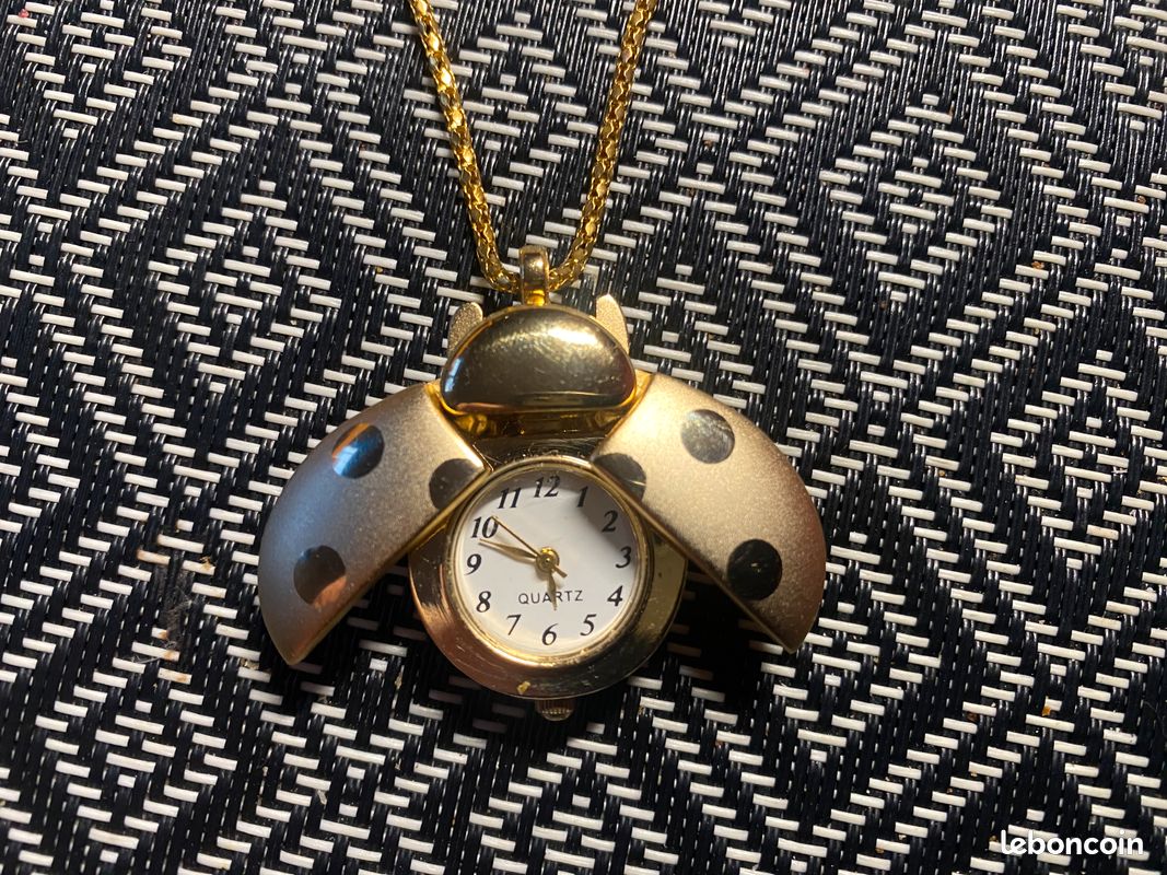 VILLCASE Montre à Chaîne Coccinelle Vintage - Montre De Poche Quartz Élégante En Métal Pour Homme Et Femme, Parfait Cadeau De Noël