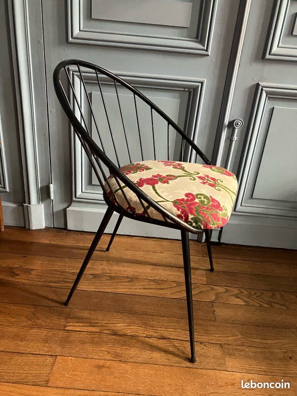 Siège vintage années 60 pieds compas (image 2)
