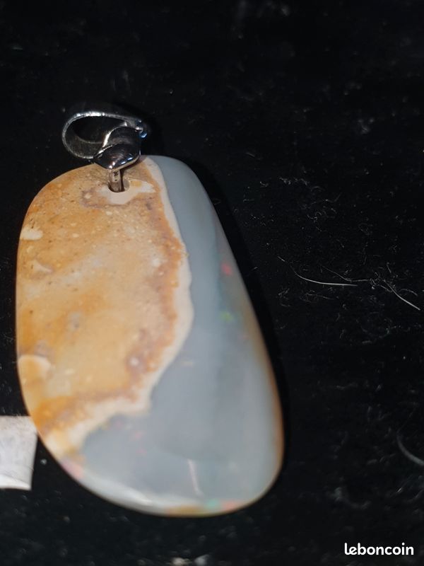 Pendentif Opale Lightning Ridge En Argent - Opale Bleue Naturelle D'Australie - 1.33g