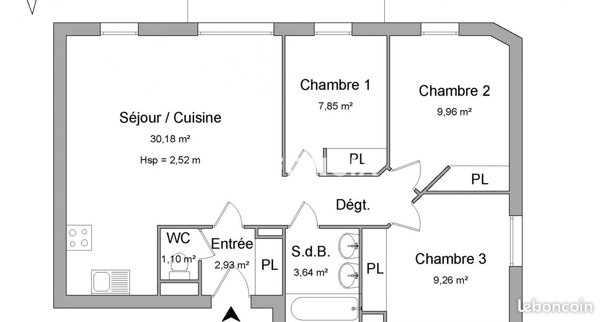 Appartement 4 pièces 65 m² · à Blanquefort · 65 m² · 879 €/mois