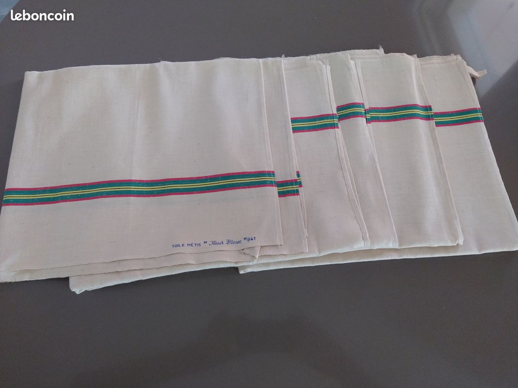 6 torchons anciens métis neufs (image 1)