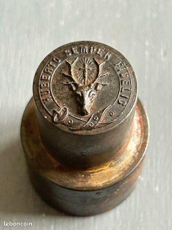 Bouton Ancien De Collection - Chasse Et Vénerie - Anglais - 14 Mm - Métal Doré - Occasion