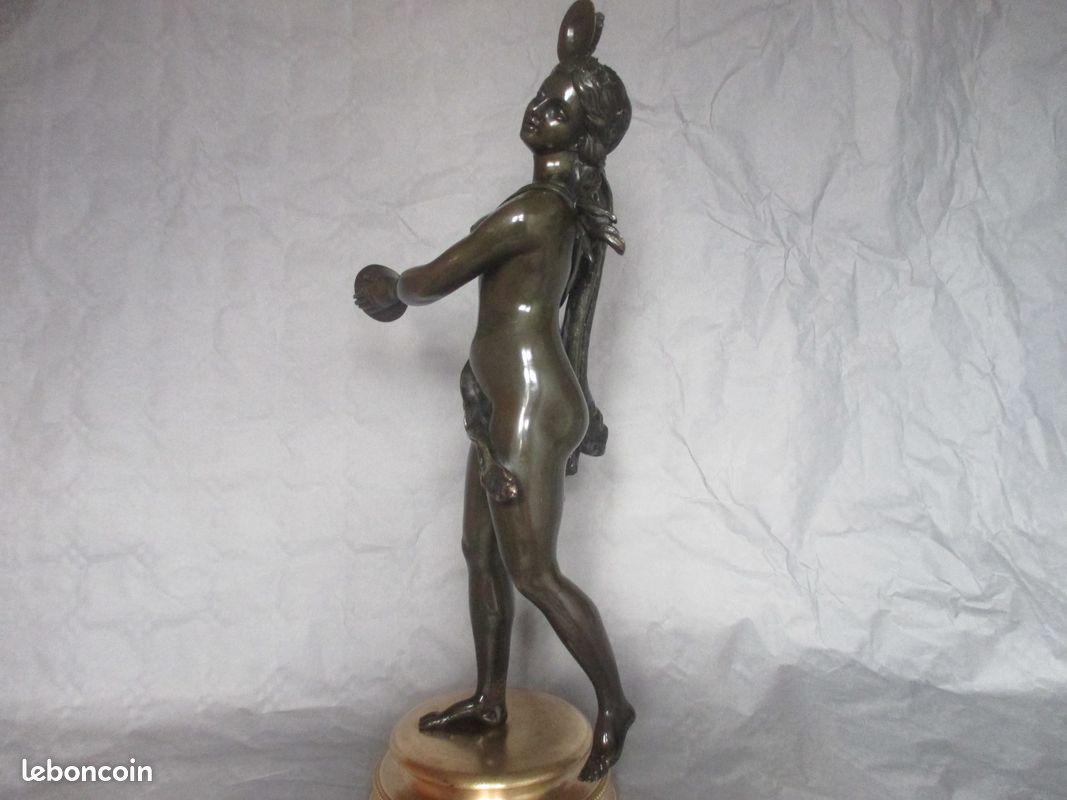 Ancienne sculpture bronze "Danseuse aux cymbales" (image 4)