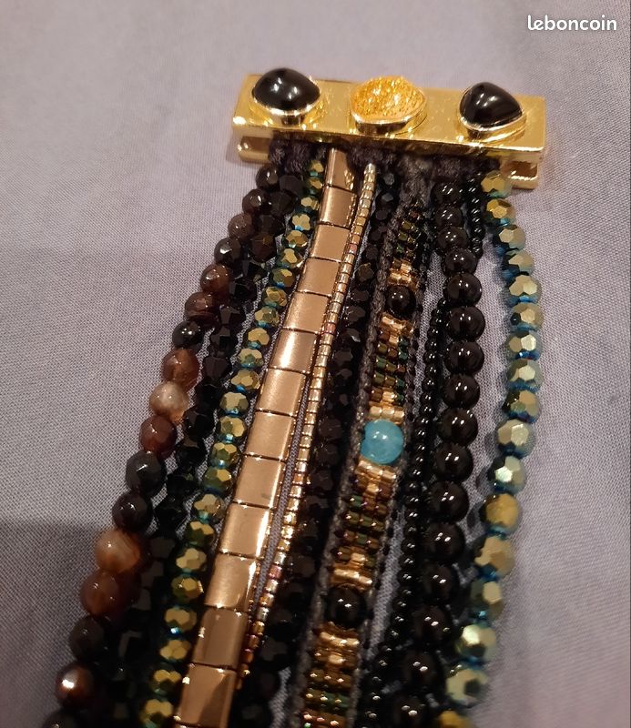Superbe bracelet manchette Hipanema pierres (image 7)