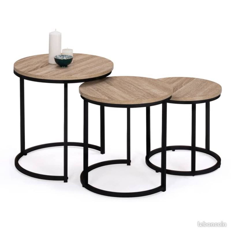 Tables basses Gigognes Lot de 3 Salon Design Moderne (image 1)
