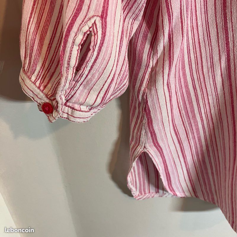 Tunique Femme ◽ rayures roses ◽ manches longues ◽ 100% coton ◽ Taille 46 (image 5)