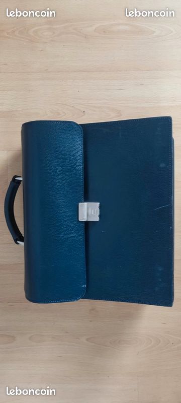 Sacoche cuir bleu à compartiments (image 2)