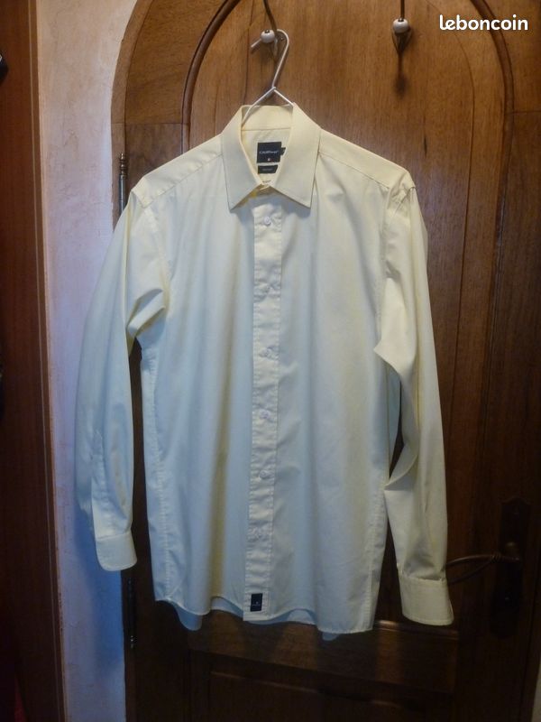 Chemise manches longues en coton jaune "Old River" T S/M (image 1)