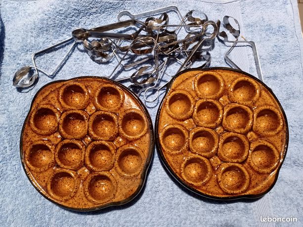 Service à Escargots Alsacien Vintage 6 Plats - Terre Cuite Marron - Occasion