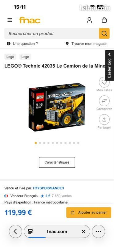 Lego technic 42035 - Jeux & Jouets