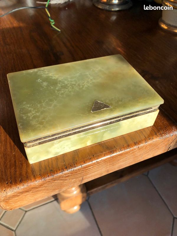 Boîte ancienne en onyx verte (image 2)