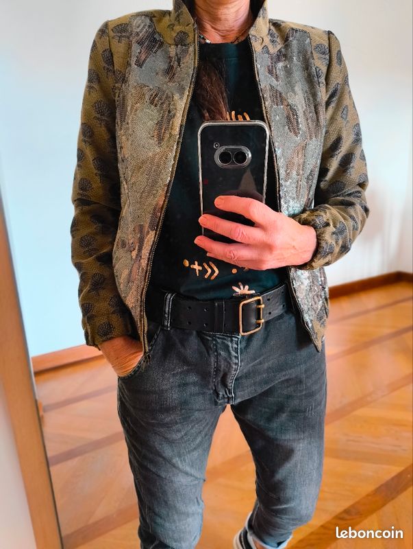 Blouson bombers sequin paillettes Cotelac T36 Vêtements