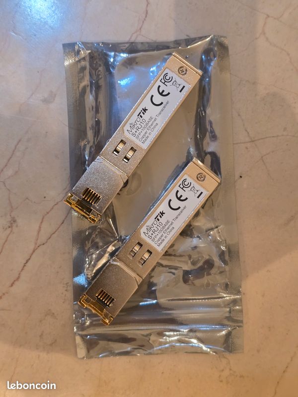 VENDU - Lot de 2 modules MikroTik S+RJ10 (SFP+ 10Gbps) - NEUFS (Spare) (image 1)