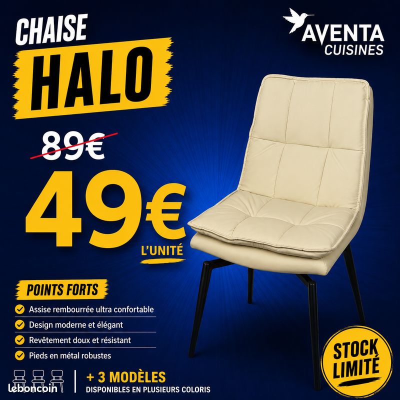 đ„ chaise halo beige pivotante â destockage exclusif â 49 đ„ (image 2)