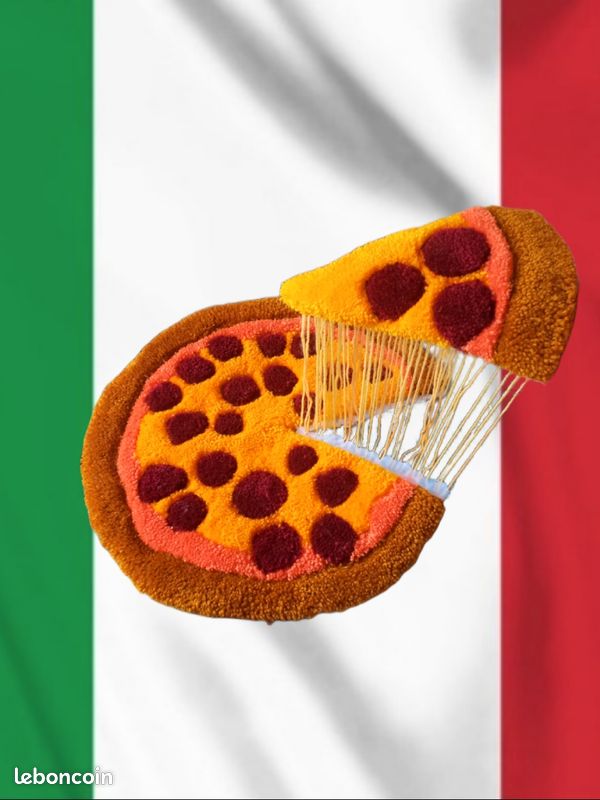 Tapis pizza 🍕 avec part indépendante et fromage qui s'étire (image 1)