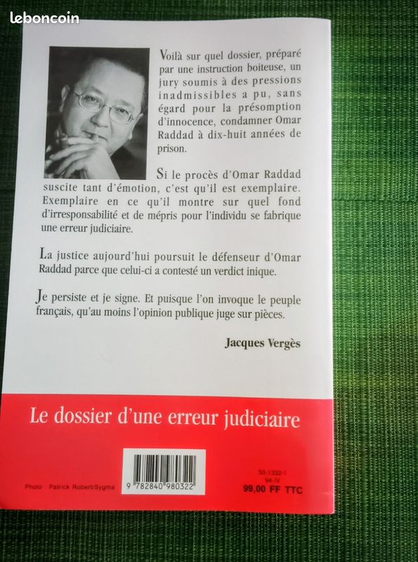 Livre de Jacques Vergès " Omar m'a tuer" (image 2)