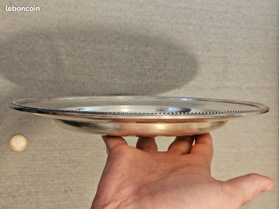 Plat CHRISTOFLE Métal argenté Poinçonné époque XXe 30cm Poinçon FRANCE