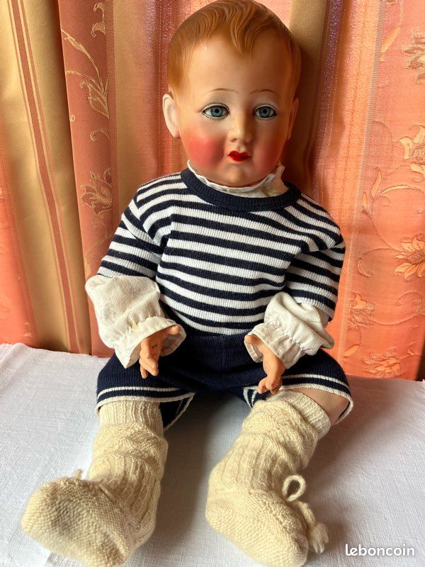 Baigneur PETIT COLLIN 45 Celluloïd Vintage 1950 - Yeux Dormeurs - Quasi Neuf