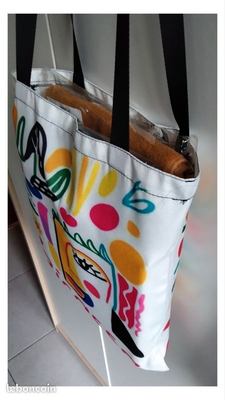 Sac fourre-tout imprimé Picasso, solide, coloré, parfait état (image 4)