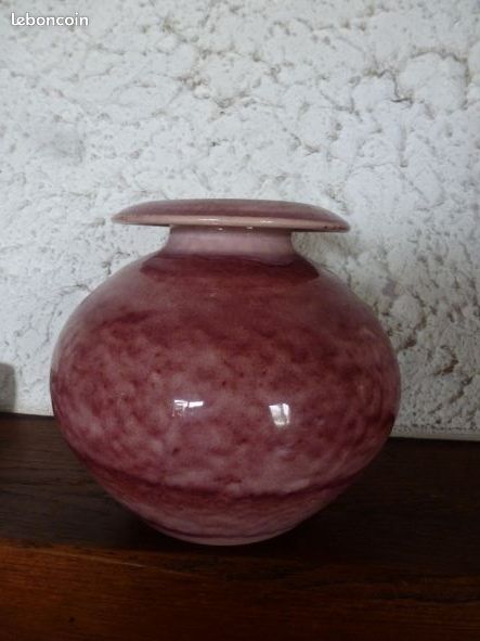 Vase boule rose émaillé (image 5)