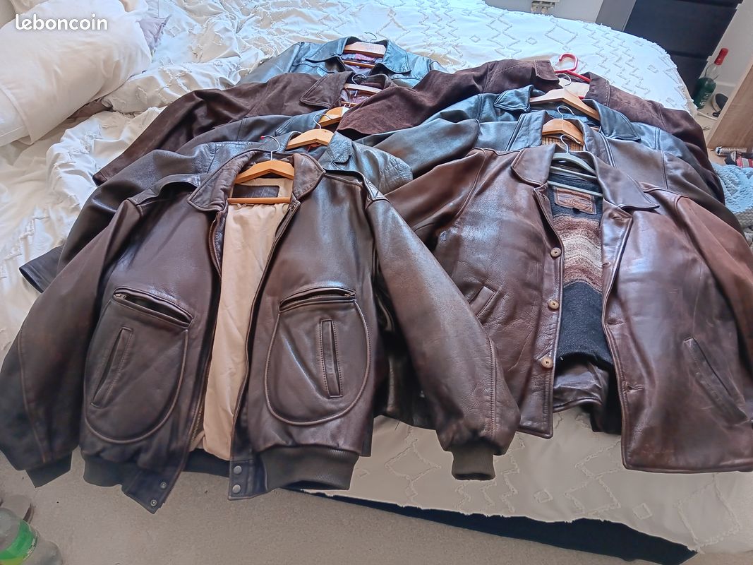 Lot veste en cuir véritable de qualité (image 1)