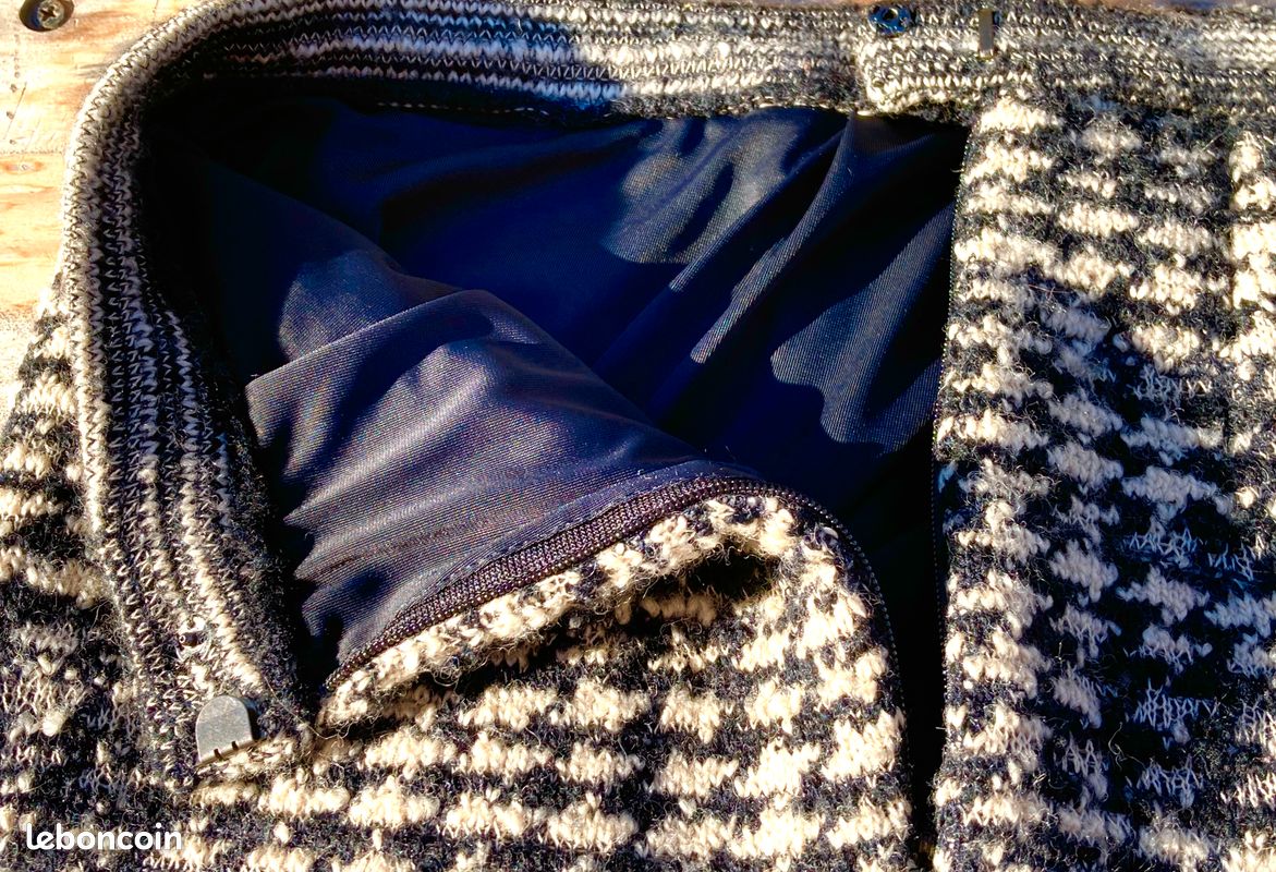 Jupe Automne-Hiver souple laine à motifs noir & blanc (image 3)