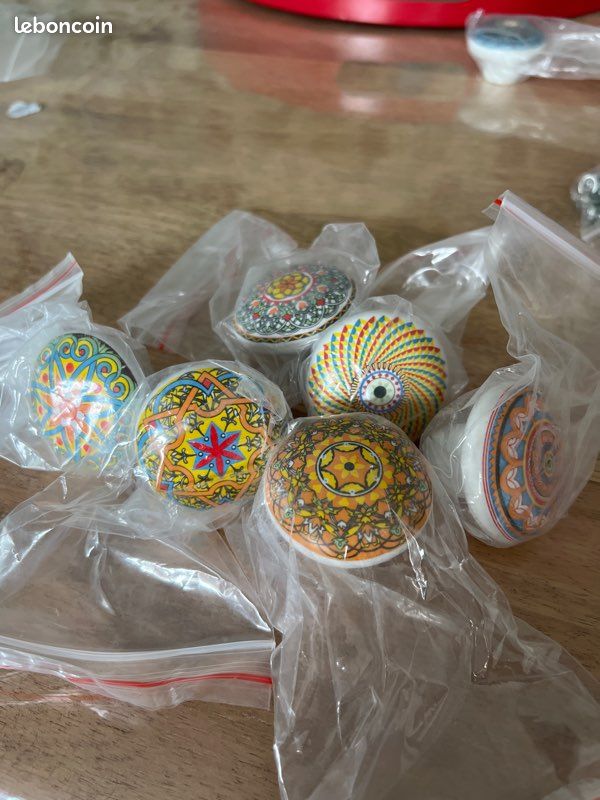 🌟 lot de boutons de porte en porcelaine – magnifiques motifs orientaux / mandala 🌟 (image 3)