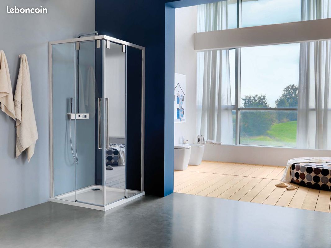 Paroi de douche Accès d'angle coulissant 120x80 (image 1)