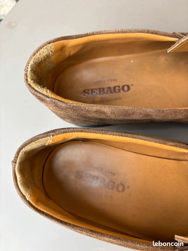 Mocassins Teague Penny Loafers Sebago en daim & cuir marron | Taille 44,5 #SLCM363 (image 6)