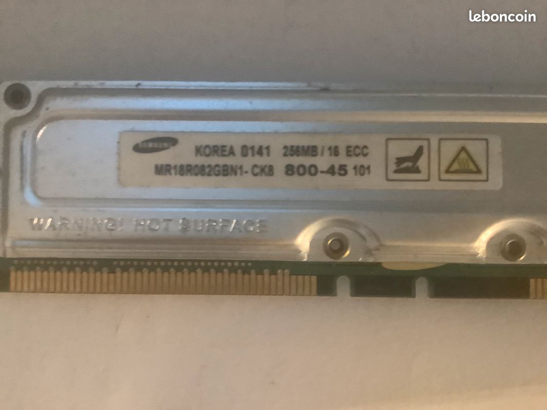 Barrette Mémoire Kingston RDRAM 512 Mo – PC800, ECC, 184 Broches