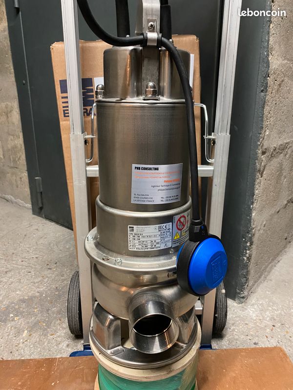 POMPE RELEVAGE EAU USEE PRO INOX 1100W MONO 42M3 Roue Monocanale +CUTER. NEUVE (image 1)