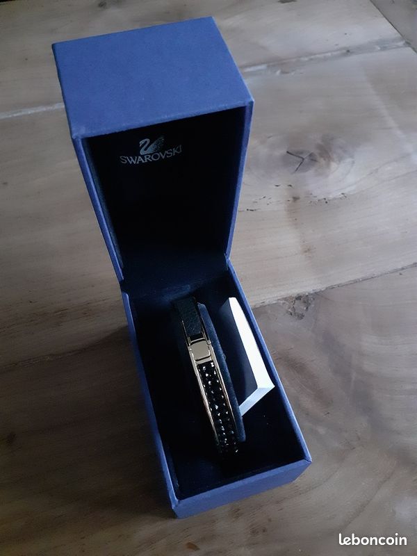 Bracelet Swarovski authentique cuir et cristaux Taille M - TTBE (image 1)