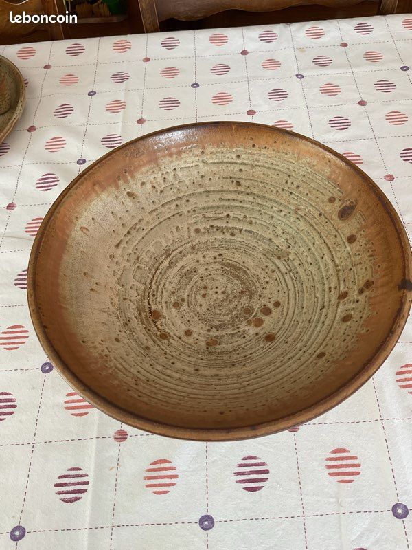 Coupe à fruits artisanale en grès cérame pyrité (image 2)