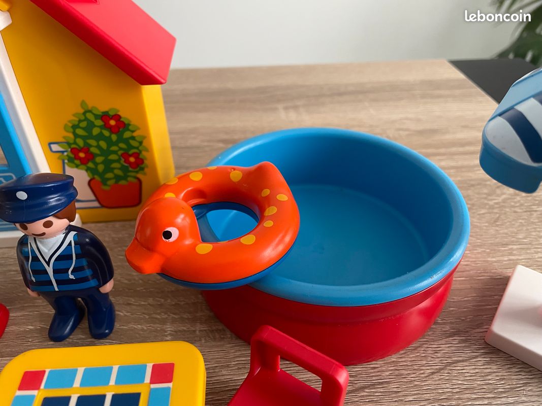 Gros Lot Playmobil D'occasion - Maison, Commissariat, Piscine, Bateau, Voiture, Quad