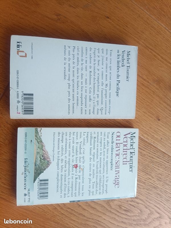 Lot de 2 livres Vendredi de Michel Tournier (image 2)