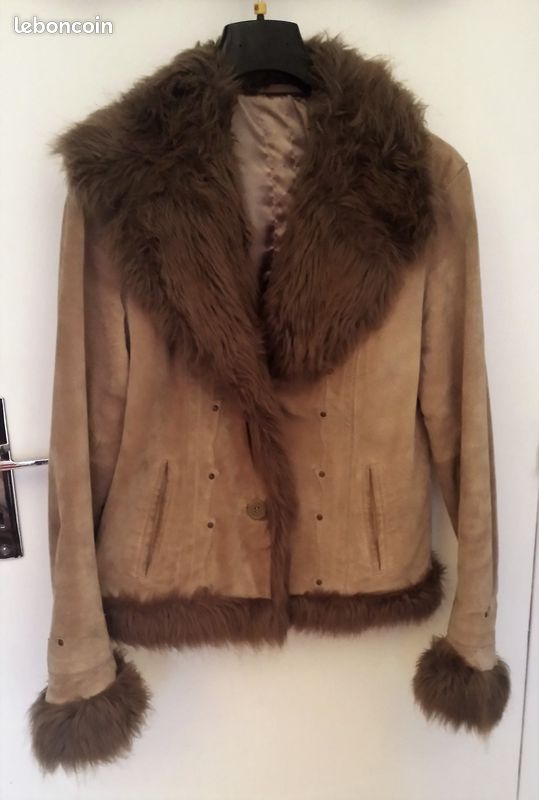 Veste femme en croûte de cuir taille 38 (image 1)