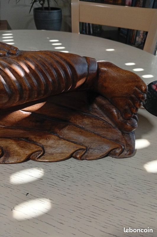 Grand bouddha en bois (image 5)