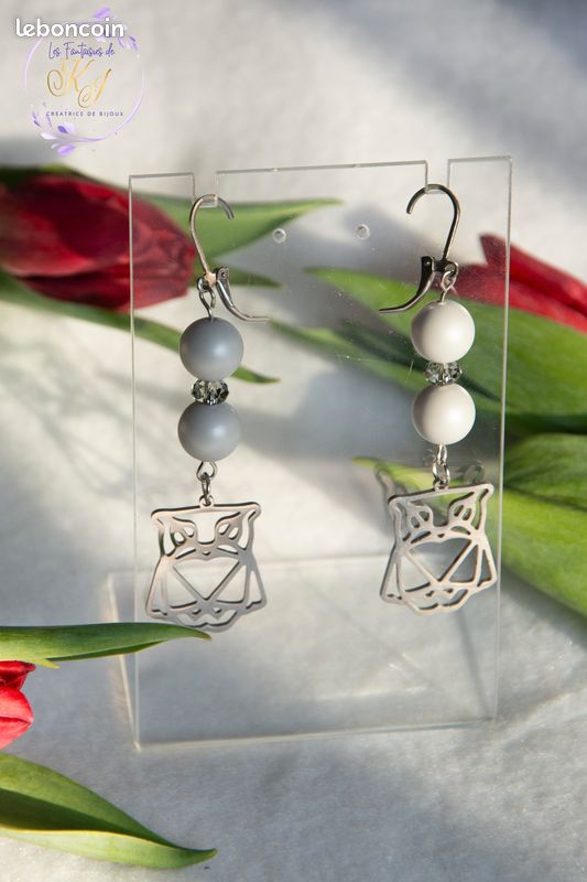 Bijoux femme Boucles d'oreilles "NOCTURNA" Acier et Cristal autrichien 50 mm Cadeau Assembler mains (image 4)