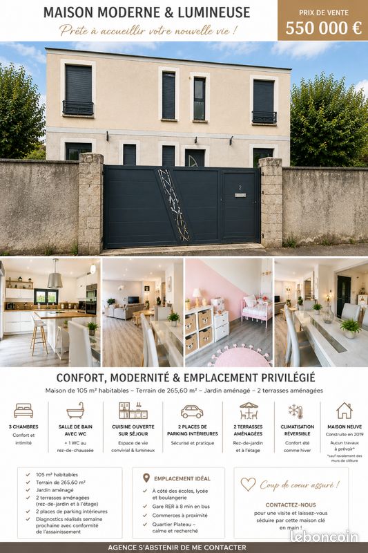 Maison 4 pièces 106 m² · à Sucy-en-Brie · 105,8 m² · 550 000 €