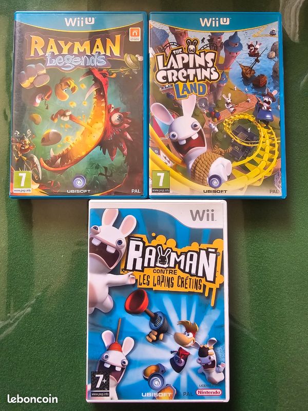 Lot De 5 Jeux Rayman Et Lapins Crétins - Nintendo Wii - Très Bon état